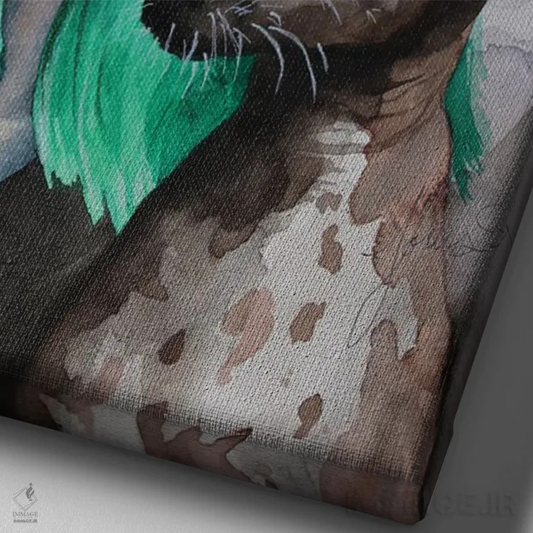 تابلو دکوراتیو سگ پانک راک اثر کریس جیمز - نمای نزدیک بافت بوم