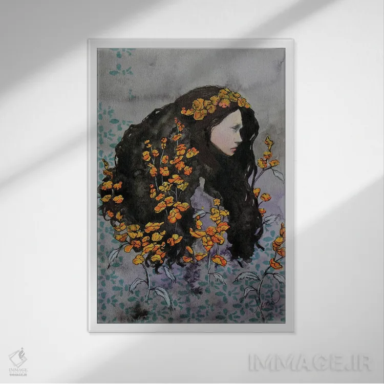 تابلو دکوراتیو پاییز اثر کریس جیمز - نمای قابدار سفید
