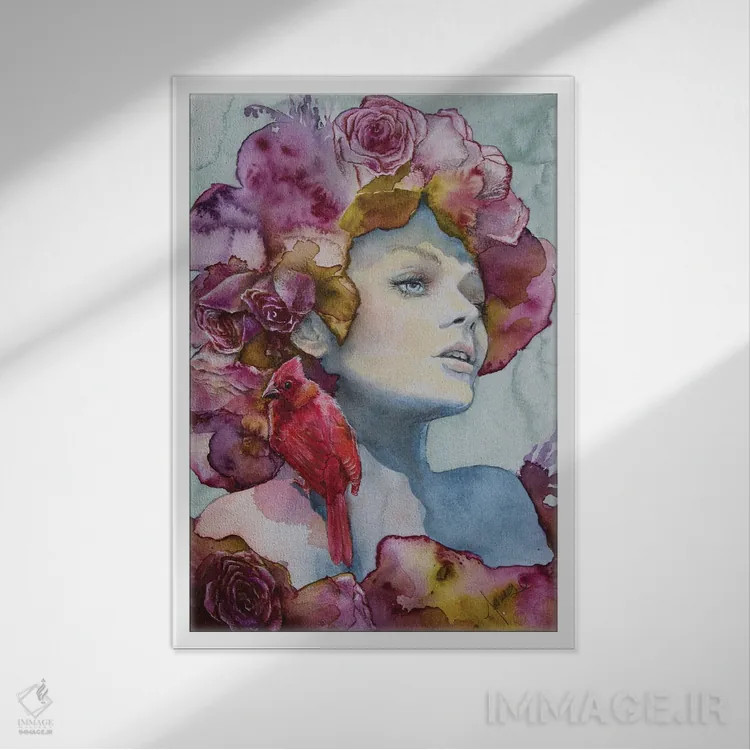 تابلو دکوراتیو روزا اثر کریس جیمز - نمای قابدار سفید