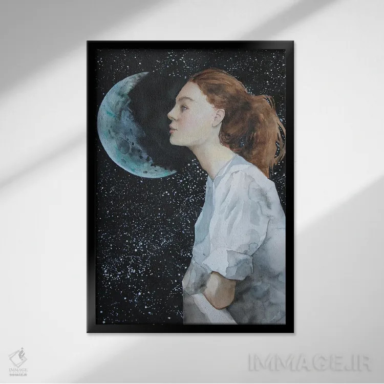 تابلو دکوراتیو رویاهای ماه اثر کریس جیمز - نمای قابدار مشکی