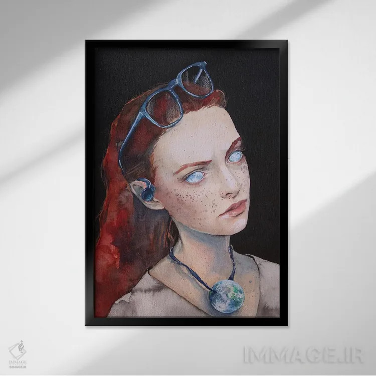 تابلو دکوراتیو متوسط اثر کریس جیمز - نمای قابدار مشکی