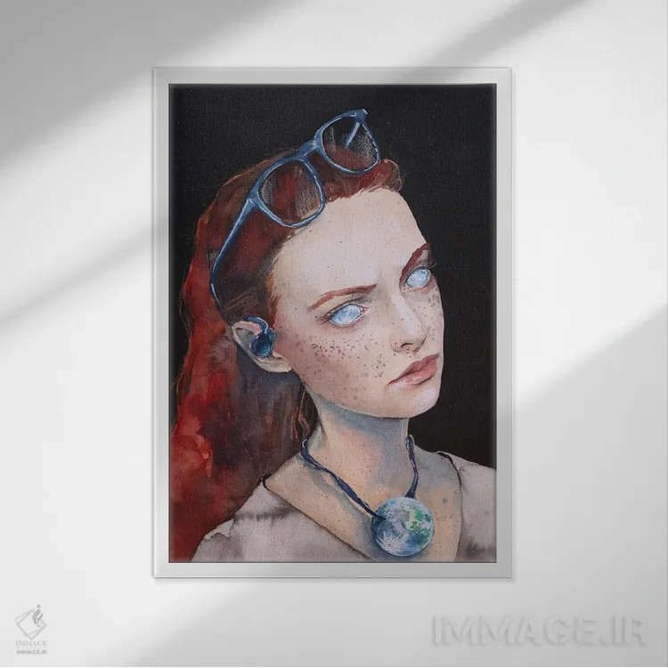 تابلو دکوراتیو متوسط اثر کریس جیمز - نمای قابدار سفید