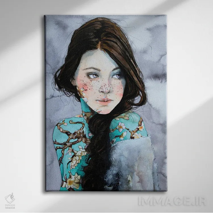 تابلو دکوراتیو شکوفه بادام اثر کریس جیمز - نمای روبهرو روی دیوار