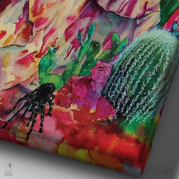 تابلو دکوراتیو راکل اثر کریس جیمز - نمای نزدیک بافت بوم