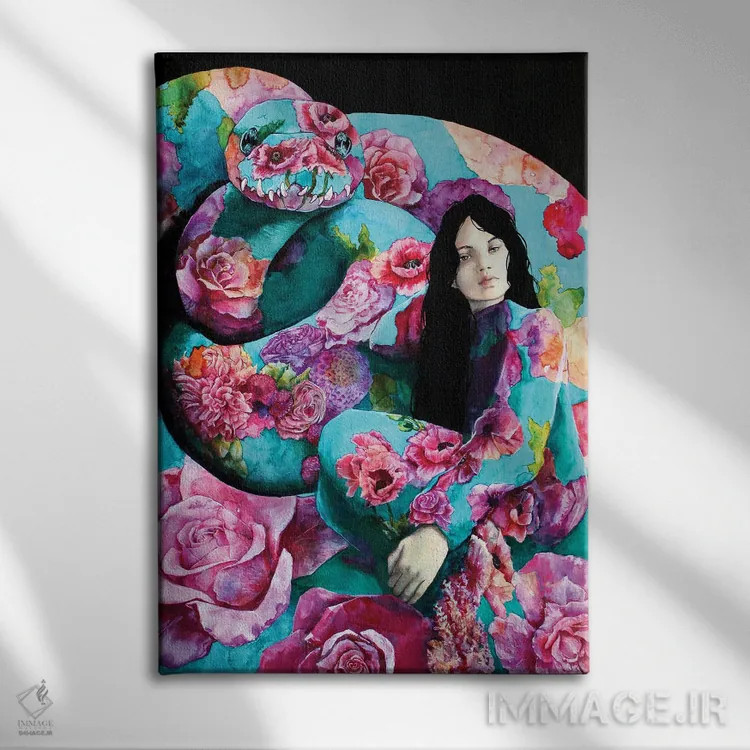 تابلو دکوراتیو فلورا اثر کریس جیمز - نمای روبهرو روی دیوار