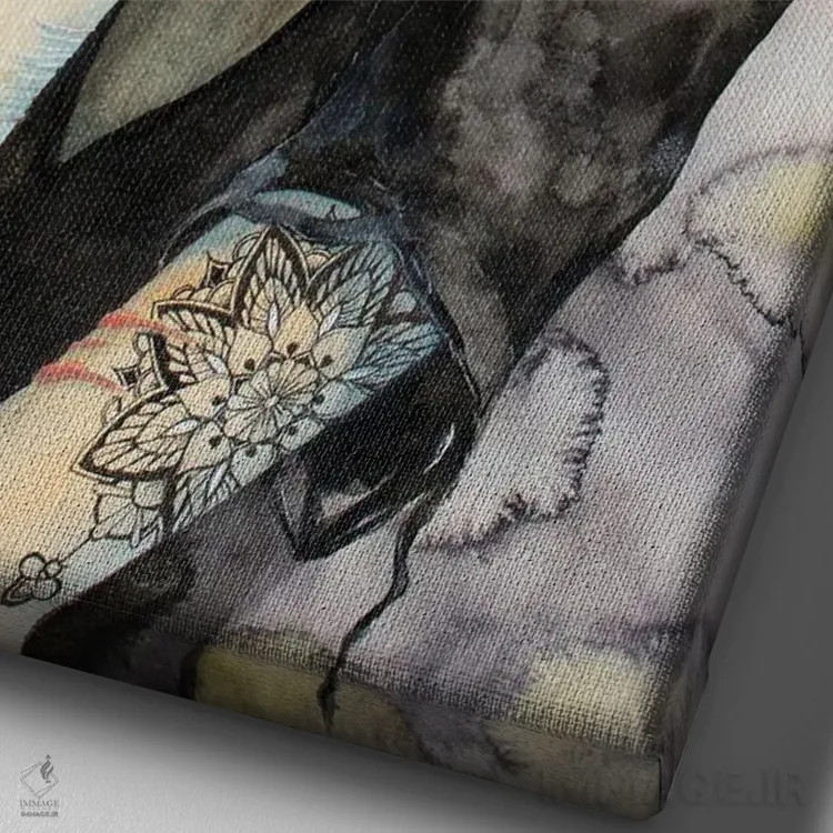 تابلو دکوراتیو شب طولانی اثر کریس جیمز - نمای نزدیک بافت بوم