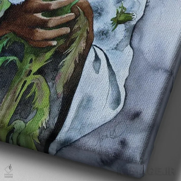 تابلو دکوراتیو از تابستان تا پاییز اثر کریس جیمز - نمای نزدیک بافت بوم