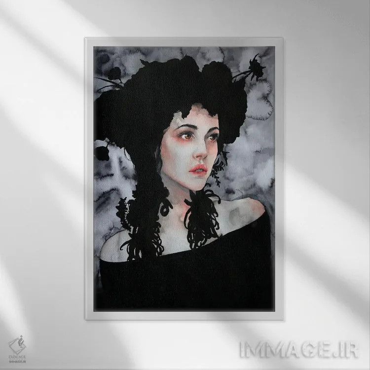 تابلو دکوراتیو دلم برایت تنگ می شود وقتی نیستی اثر کریس جیمز - نمای قابدار سفید