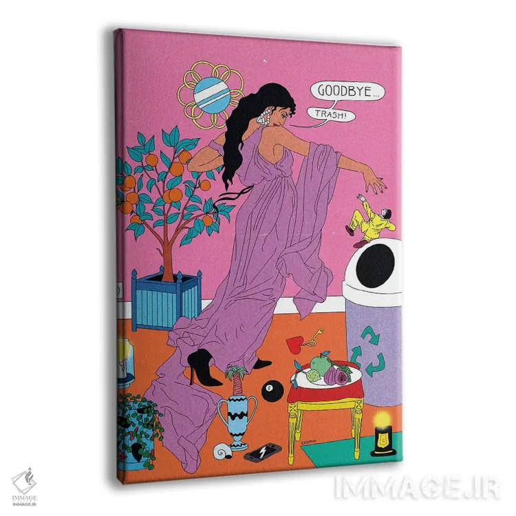 تابلو دکوراتیو خداحافظی با زباله اثر کازمو - نمای پرسپکتیو محصول