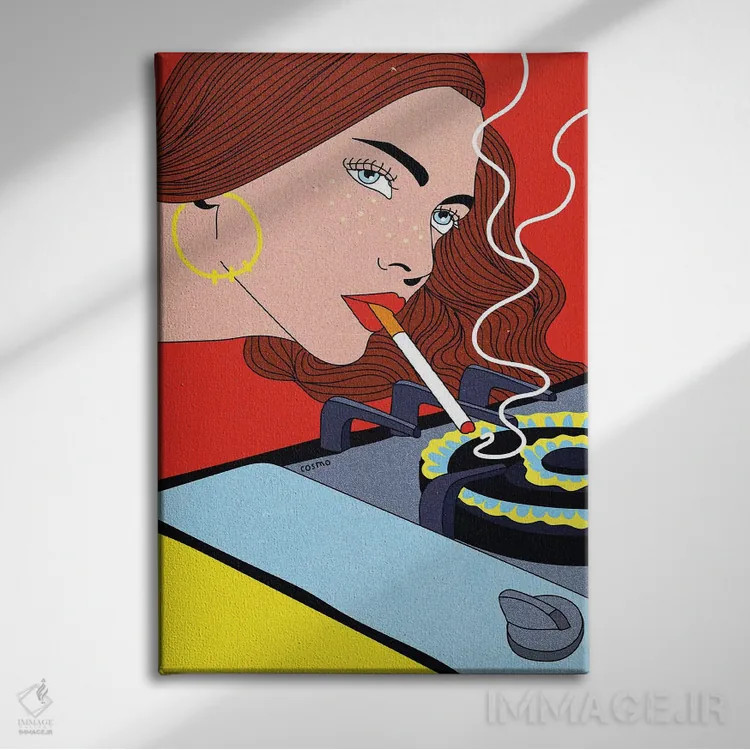 تابلو دکوراتیو روشن شدن اثر کازمو - نمای روبهرو روی دیوار