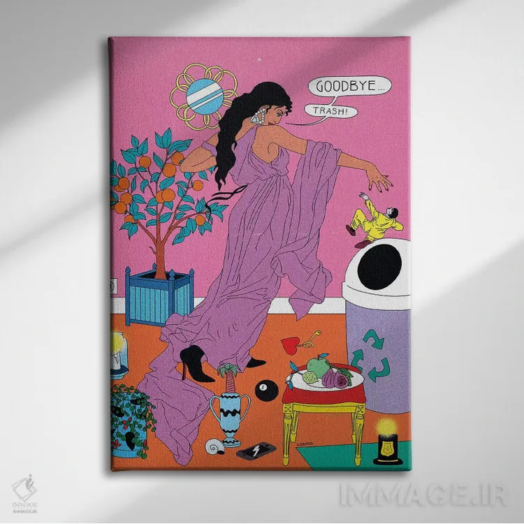 تابلو دکوراتیو خداحافظی با زباله اثر کازمو - نمای روبهرو روی دیوار