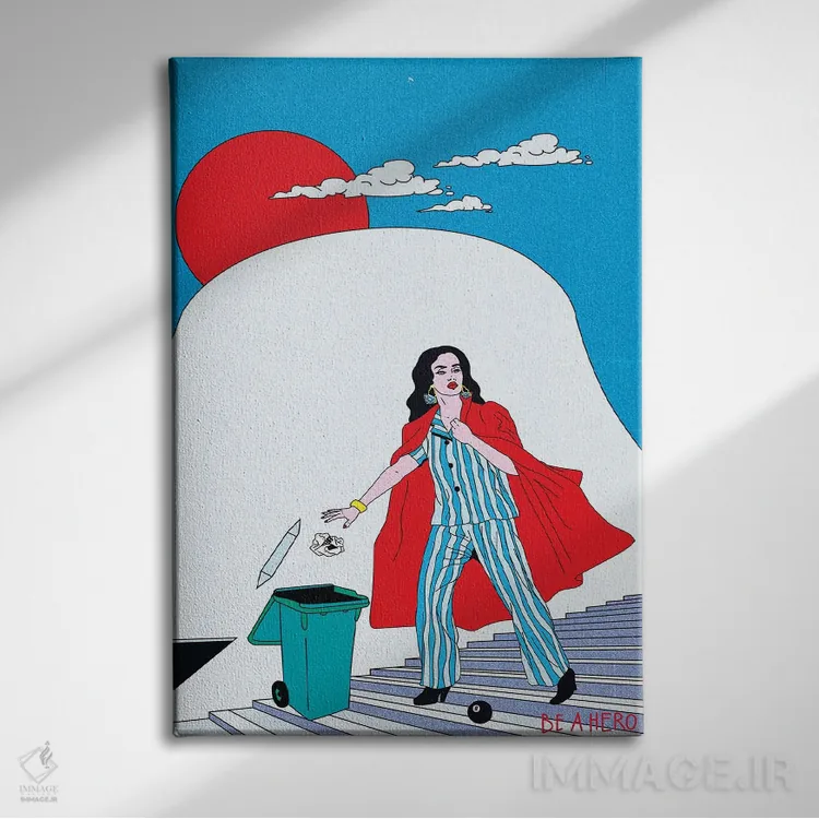 تابلو دکوراتیو قهرمان اثر کازمو - نمای روبهرو روی دیوار