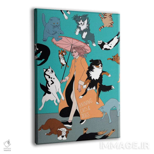 تابلو دکوراتیو گربه ها و سگ ها اثر کازمو - نمای پرسپکتیو محصول