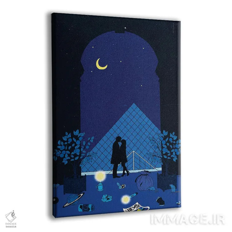 تابلو دکوراتیو نیمه شب در پاریس اثر کازمو - نمای پرسپکتیو محصول