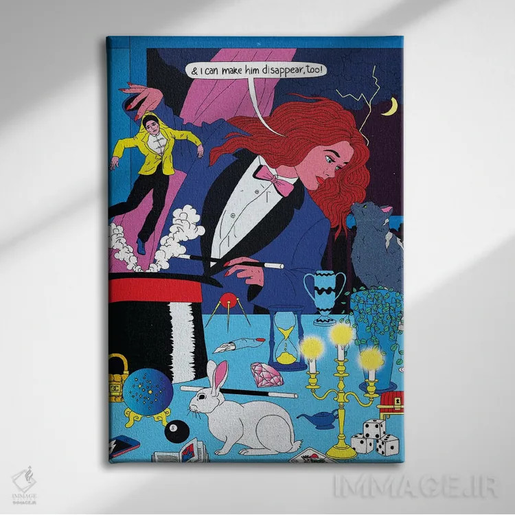 تابلو دکوراتیو جادوگر اثر کازمو - نمای روبهرو روی دیوار