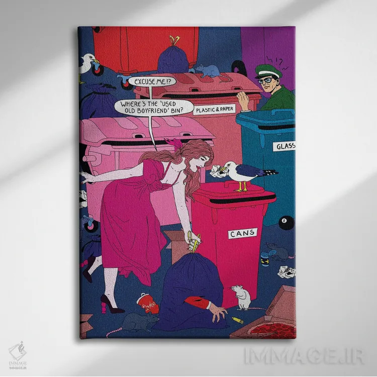 تابلو دکوراتیو سطل ها اثر کازمو - نمای روبهرو روی دیوار