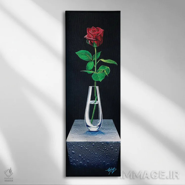 تابلو دکوراتیو رز جاودان اثر مایکل گلدزوایگ - نمای روبهرو روی دیوار