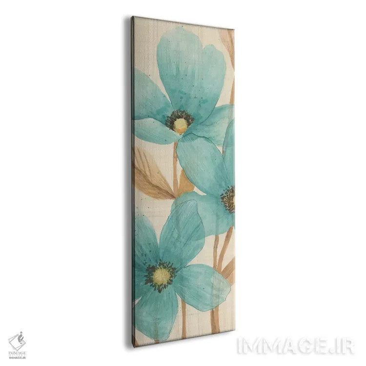 تابلو دکوراتیو گل های آبی ۲ اثر ماژا - نمای پرسپکتیو محصول