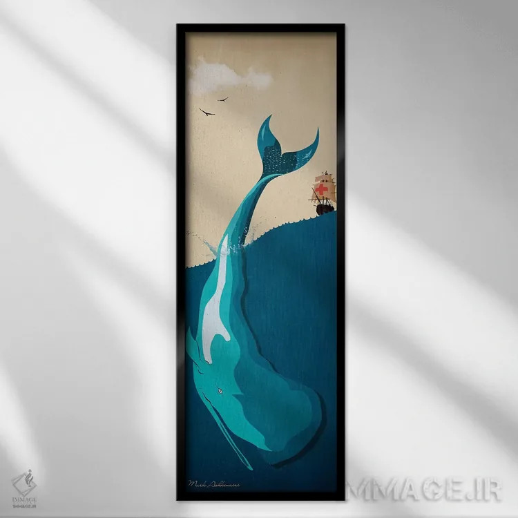 تابلو دکوراتیو "موبی دیک ۱" اثر مارک اشکنازی - نمای قابدار مشکی