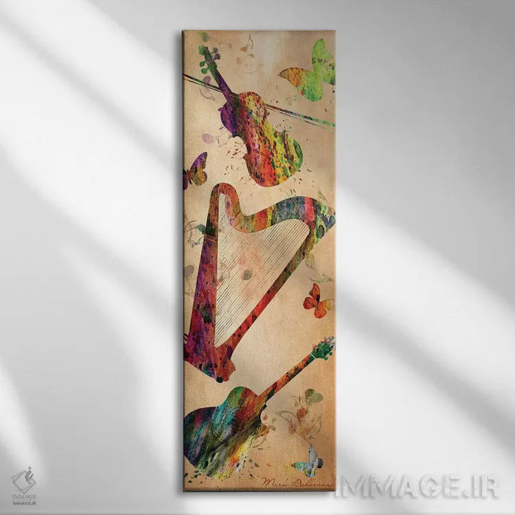 تابلو دکوراتیو "موسیقی ۳" اثر مارک اشکنازی - نمای روبهرو روی دیوار
