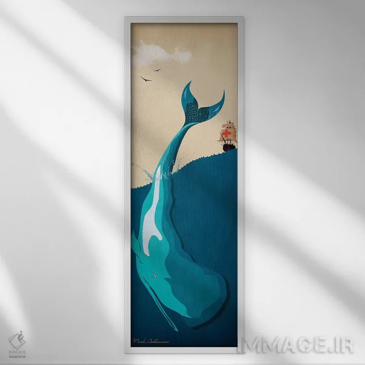 تابلو دکوراتیو "موبی دیک ۱" اثر مارک اشکنازی - نمای قابدار سفید