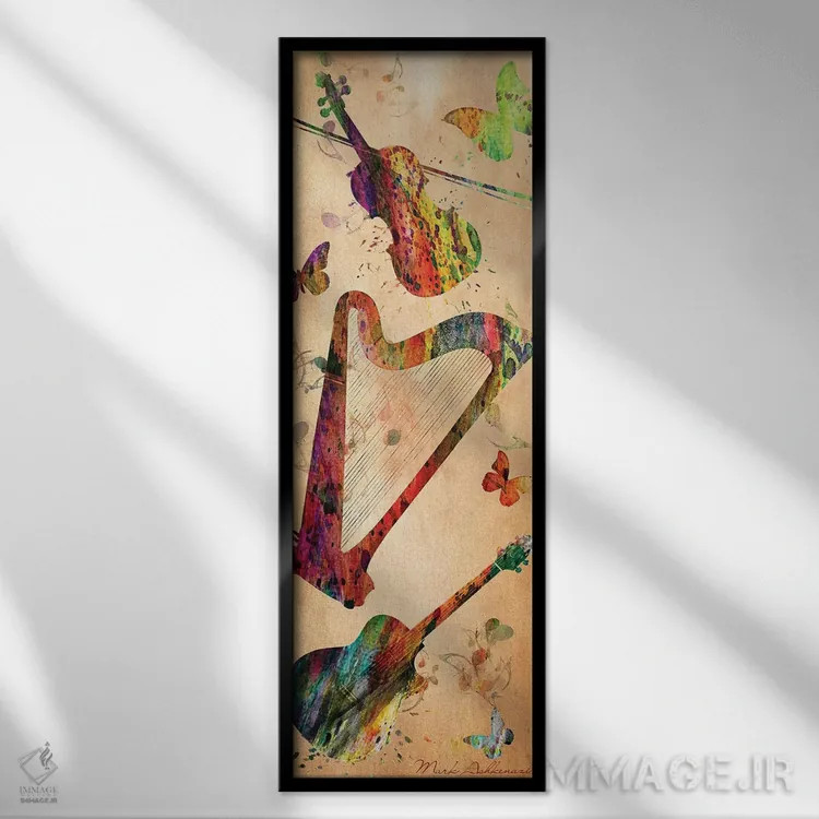 تابلو دکوراتیو "موسیقی ۳" اثر مارک اشکنازی - نمای قابدار مشکی