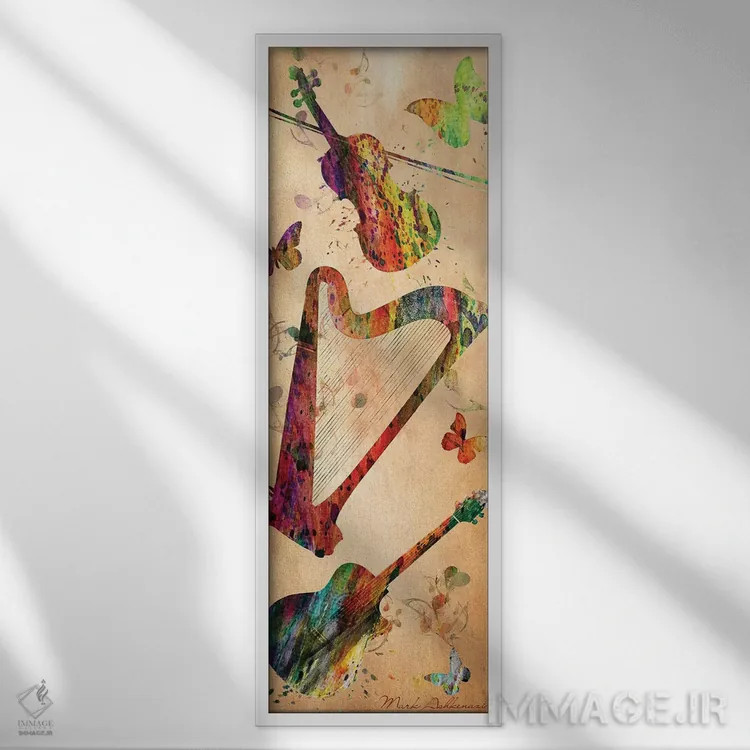 تابلو دکوراتیو "موسیقی ۳" اثر مارک اشکنازی - نمای قابدار سفید