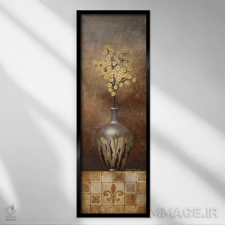 تابلو دکوراتیو گل گلی خیالی ۲ اثر مایکل مارکون - نمای قابدار مشکی