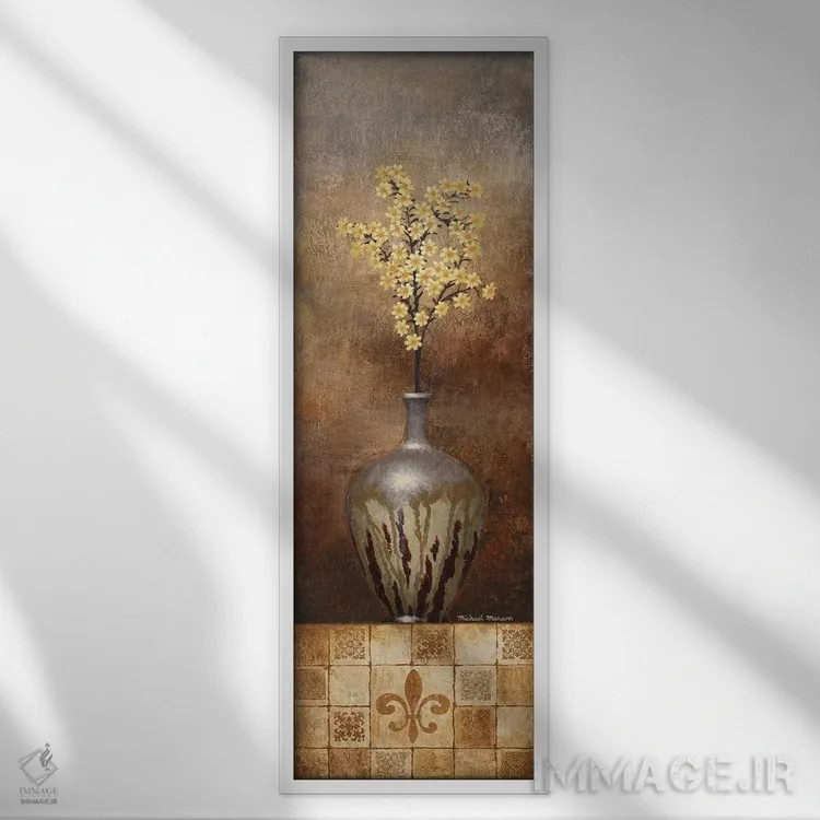 تابلو دکوراتیو گل گلی خیالی ۲ اثر مایکل مارکون - نمای قابدار سفید