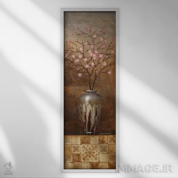 تابلو دکوراتیو گل گلی خیالی ۱ اثر مایکل مارکون - نمای قابدار سفید