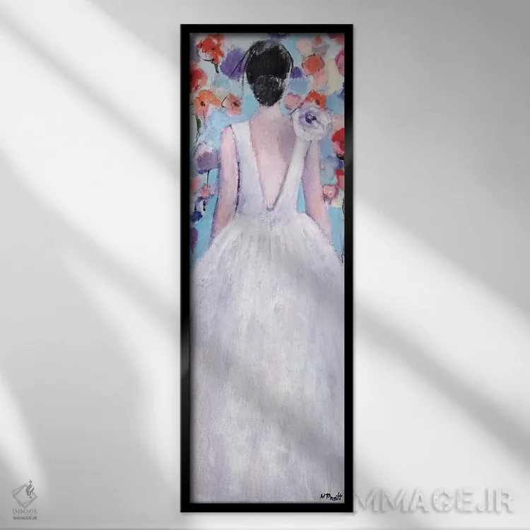 تابلو دکوراتیو گل دار اثر مری پرت - نمای قابدار مشکی