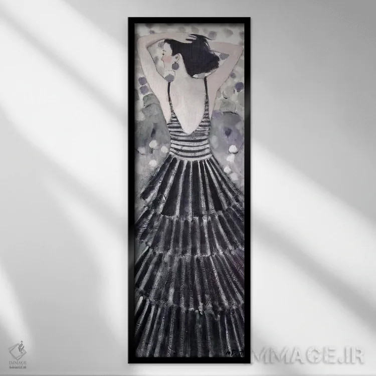 تابلو دکوراتیو دریایی از دایره ها اثر مری پرت - نمای قابدار مشکی