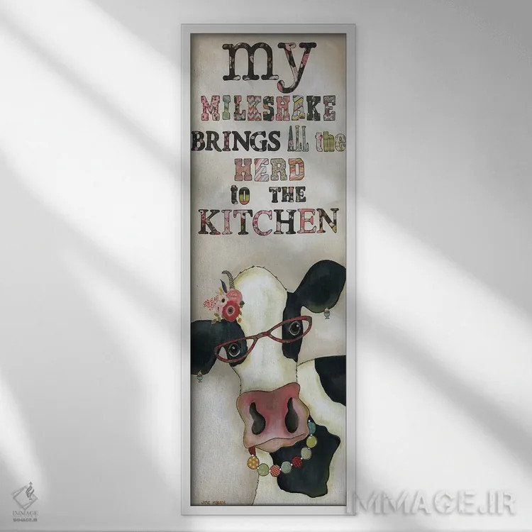 تابلو مدرن میلک شیک های من اثر جیمی موراث - نمای قابدار سفید