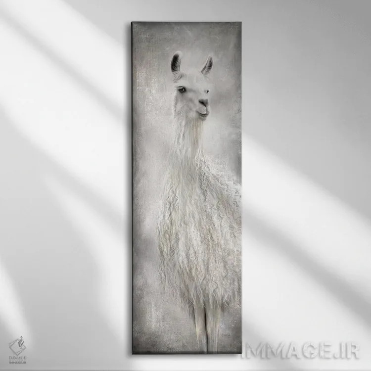 تابلو دکوراتیو لولو شترلاما اثر مارلا ری - نمای روبهرو روی دیوار