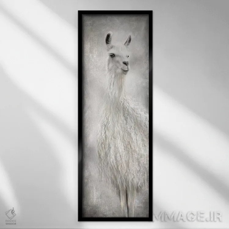 تابلو دکوراتیو لولو شترلاما اثر مارلا ری - نمای قابدار مشکی