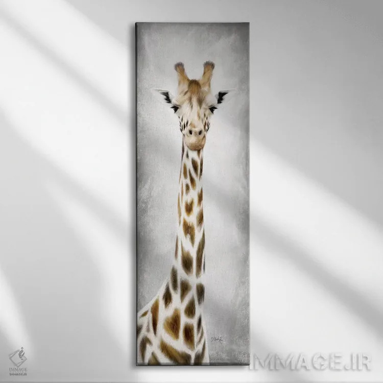 تابلو دکوراتیو جری زرافه اثر مارلا ری - نمای روبهرو روی دیوار