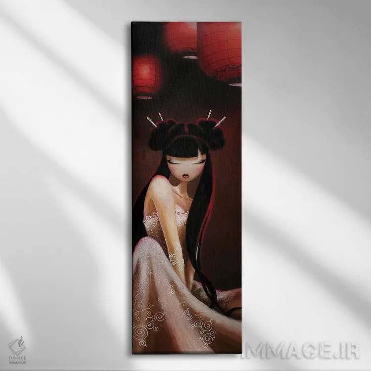 تابلو دکوراتیو فانوس های قرمز اثر میستگری - نمای روبهرو روی دیوار