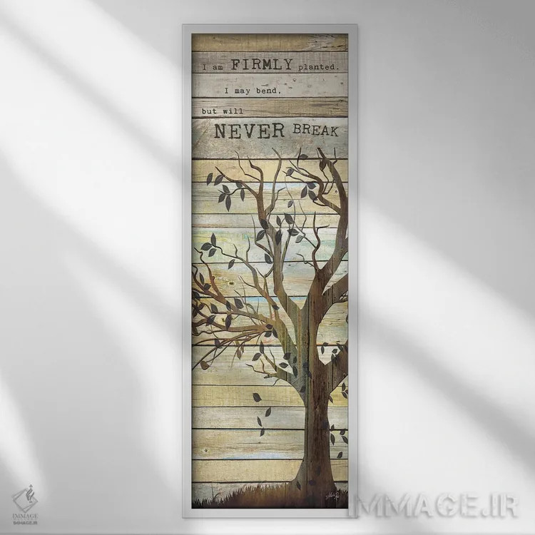 تابلو دکوراتیو من ریشه دار هستم اثر مارلا ری - نمای قابدار سفید