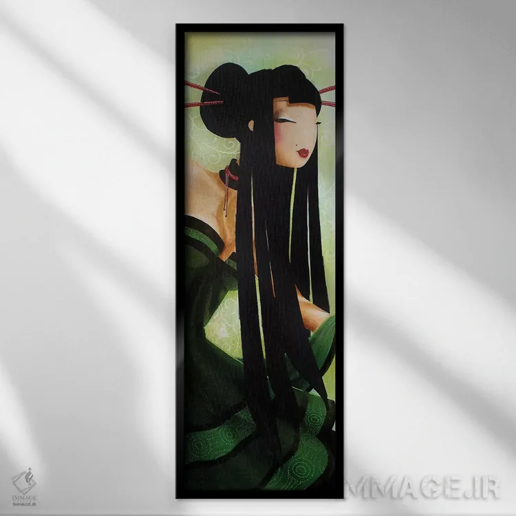 تابلو دکوراتیو چوبک های قرمز اثر میستگری - نمای قابدار مشکی