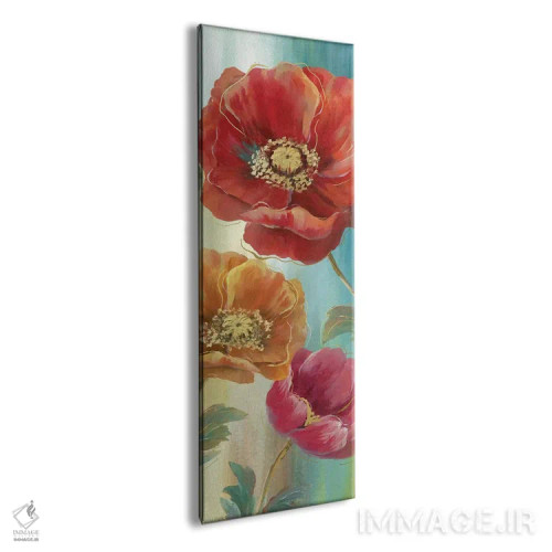 تابلو دکوراتیو پانل شقایق قرمز دو اثر نان - نمای پرسپکتیو محصول