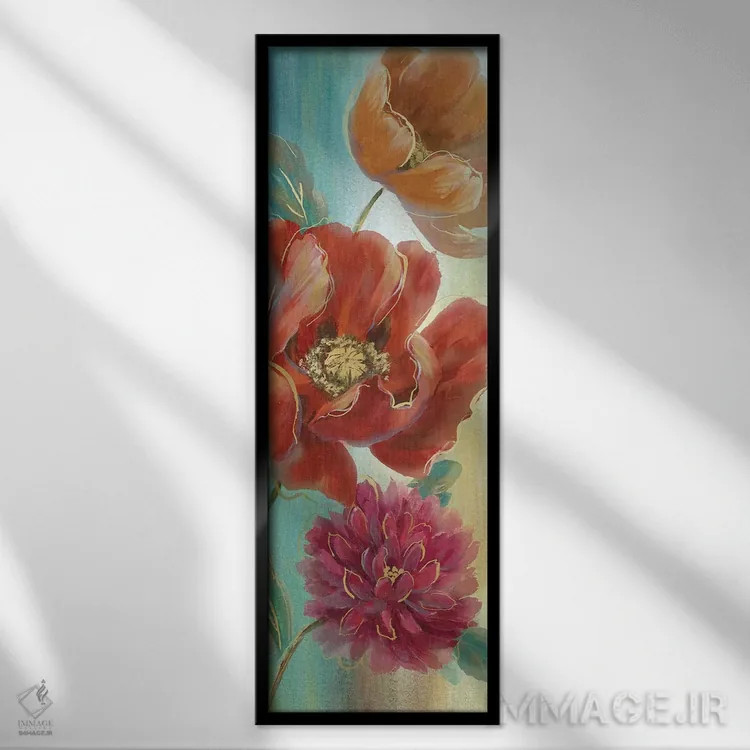 تابلو دکوراتیو پانل شقایق قرمز یک اثر نان - نمای قابدار مشکی