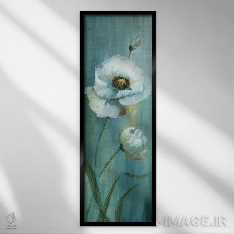 تابلو دکوراتیو شقایق نسیم دریا یک اثر نان - نمای قابدار مشکی