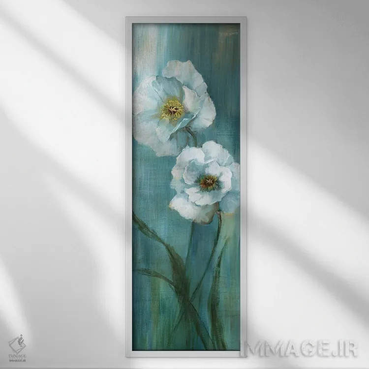 تابلو دکوراتیو شقایق نسیم دریا دو اثر نان - نمای قابدار سفید