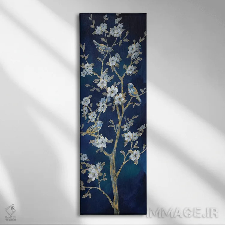 تابلو دکوراتیو بهار نیلی II اثر نان - نمای روبهرو روی دیوار