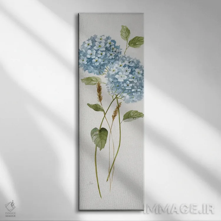 تابلو مدرن ادرانژای آبی کوچک ۲ اثر نان - نمای روبهرو روی دیوار