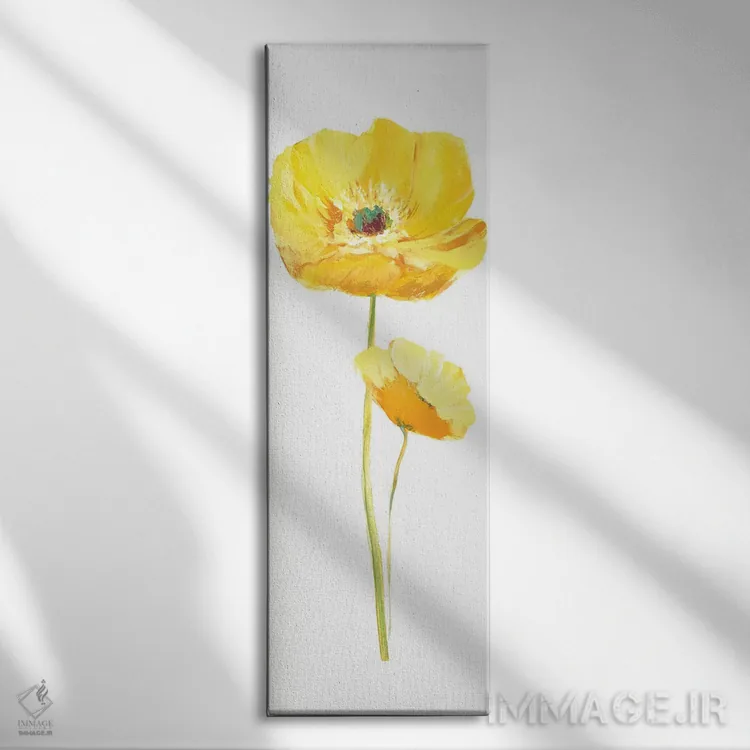 تابلو دکوراتیو شکوفایی شقایق ۳ اثر نان - نمای روبهرو روی دیوار