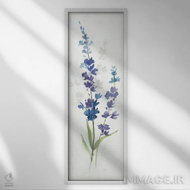 تابلو دکوراتیو اسطوخودوس تازه چیده شده II اثر نان - نمای قابدار سفید