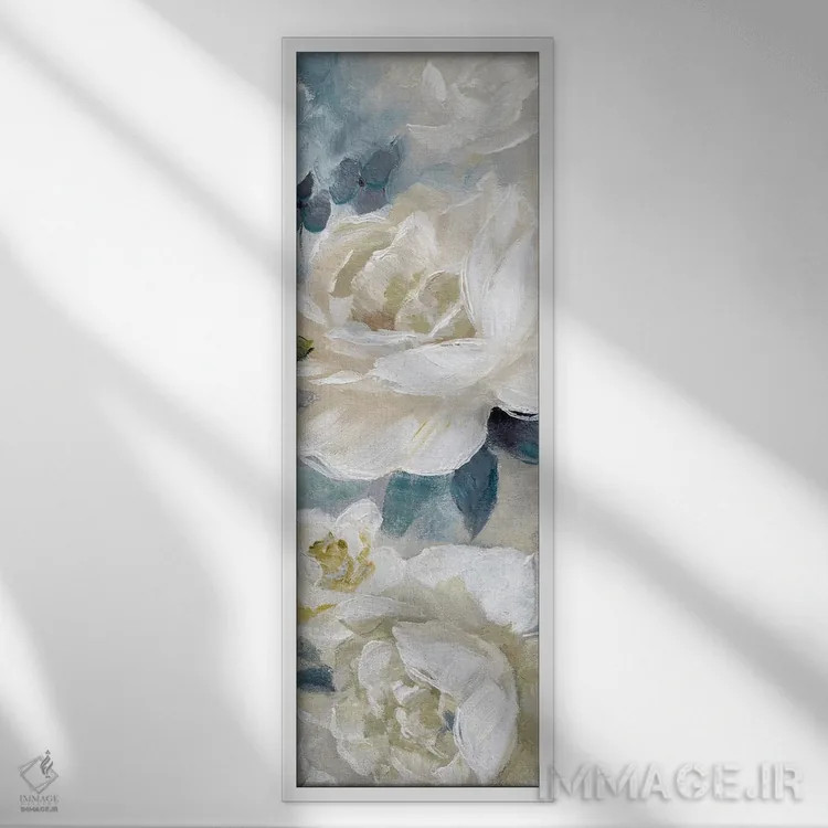 تابلو دکوراتیو جزئیات ساده، درخشان و برجسته I اثر نان - نمای قابدار سفید