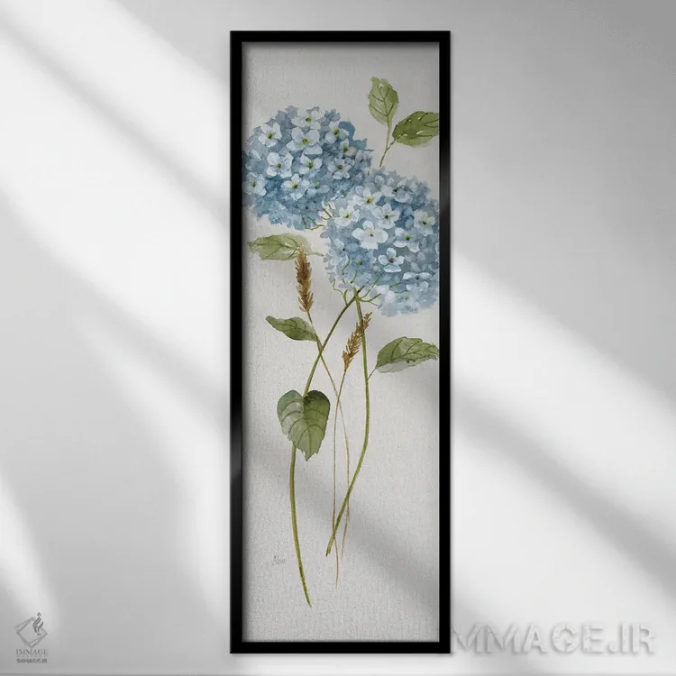 تابلو مدرن ادرانژای آبی کوچک ۲ اثر نان - نمای قابدار مشکی