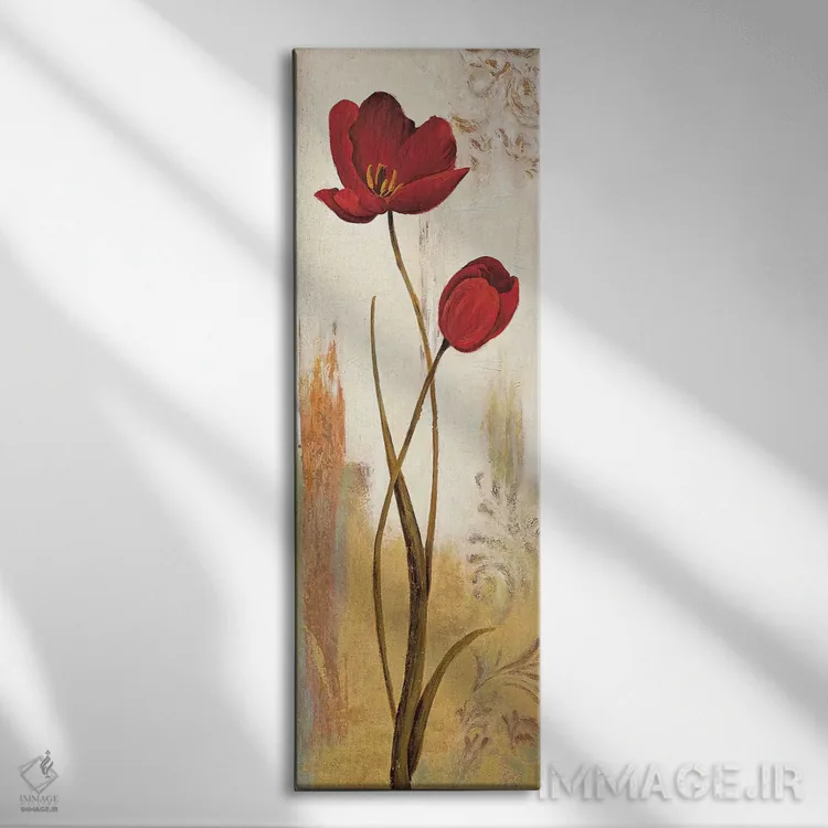 تابلوی گل لاله اثر ناتالی بسون - نمای روبهرو روی دیوار